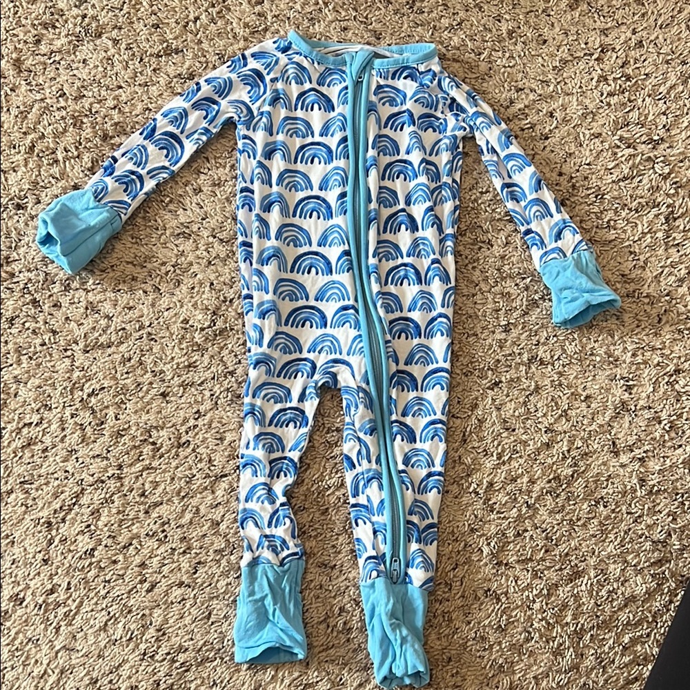 Little Sleepies Blue Rainbow Baby One Piece, 0-3 months